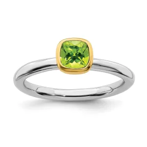 Stackable Expressions Jewelry Sterling Silver Stackable Expressions w/Gold-plate Peridot Ring | QSK1894