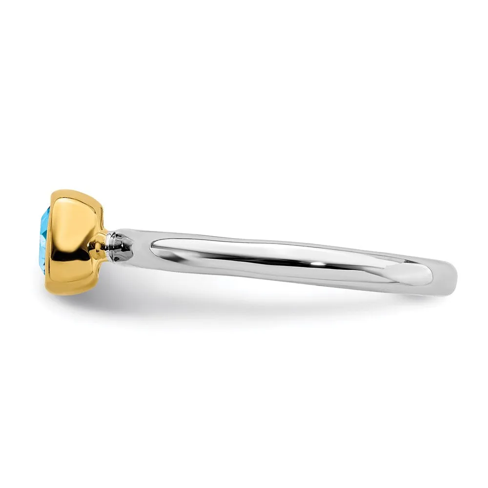 Stackable Expressions Jewelry Sterling Silver Stackable Expressions w/Gold-plated Blue Topaz Ring | QSK1886