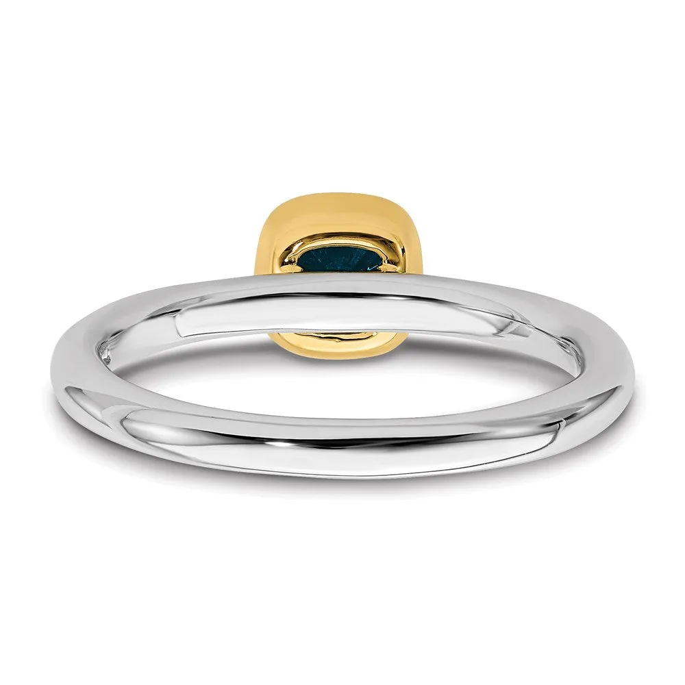 Stackable Expressions Jewelry Sterling Silver Stackable Expressions w/Gold-plated Blue Topaz Ring | QSK1898