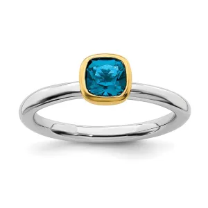 Stackable Expressions Jewelry Sterling Silver Stackable Expressions w/Gold-plated Blue Topaz Ring | QSK1898
