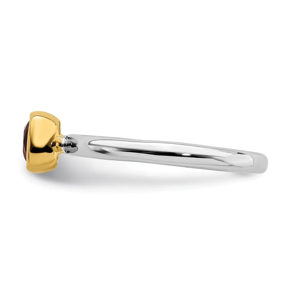 Stackable Expressions Jewelry Sterling Silver Stackable Expressions w/Gold-plated Cr. Ruby Ring | QSK1893