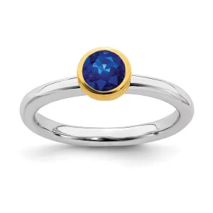 Stackable Expressions Jewelry Sterling Silver Stackable Expressions w/Gold-plated Cr. Sapphire Ring | QSK1883