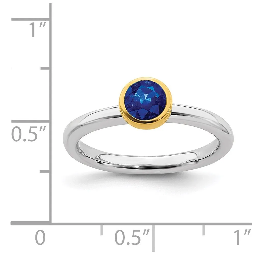 Stackable Expressions Jewelry Sterling Silver Stackable Expressions w/Gold-plated Cr. Sapphire Ring | QSK1883