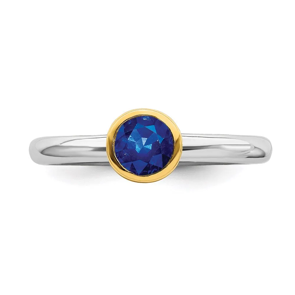 Stackable Expressions Jewelry Sterling Silver Stackable Expressions w/Gold-plated Cr. Sapphire Ring | QSK1883
