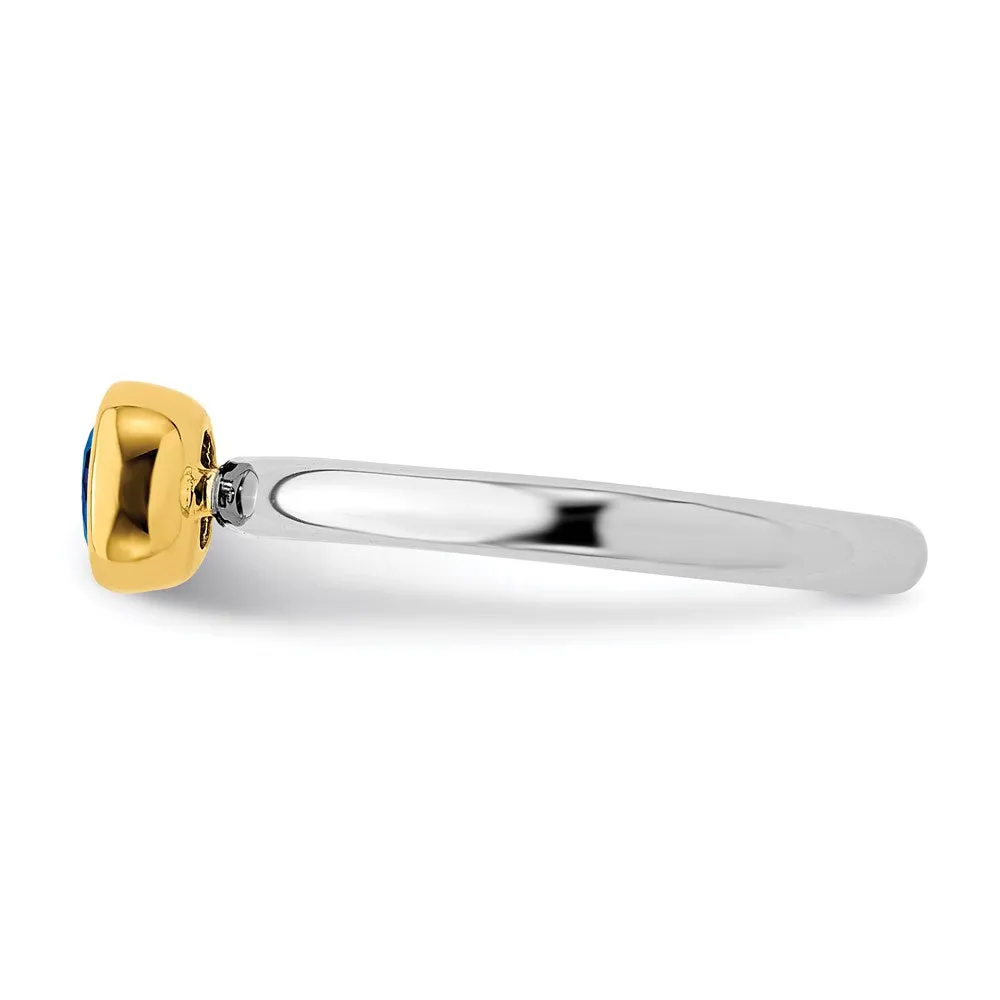 Stackable Expressions Jewelry Sterling Silver Stackable Expressions w/Gold-plated Cr. Sapphire Ring | QSK1883