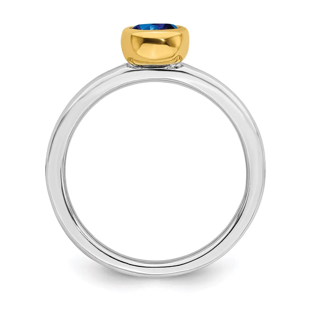 Stackable Expressions Jewelry Sterling Silver Stackable Expressions w/Gold-plated Cr. Sapphire Ring | QSK1883