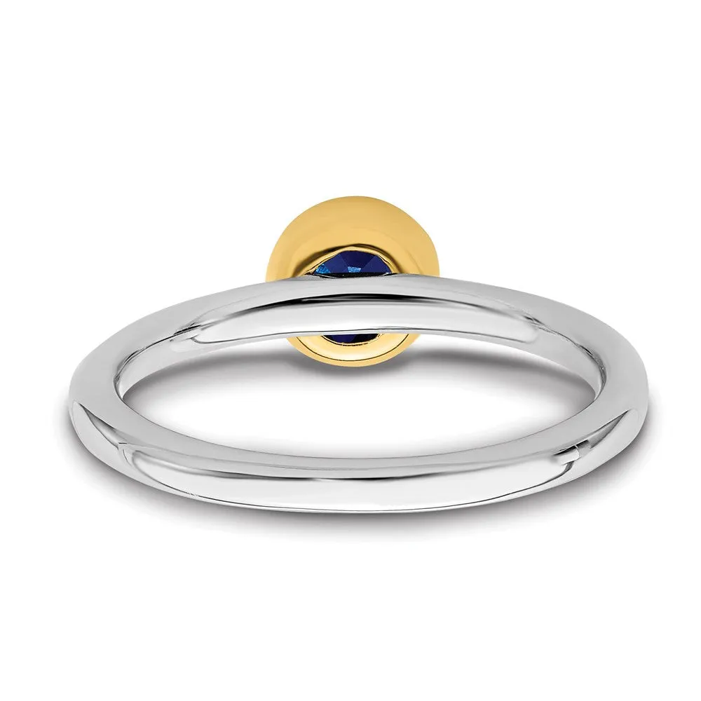 Stackable Expressions Jewelry Sterling Silver Stackable Expressions w/Gold-plated Cr. Sapphire Ring | QSK1883