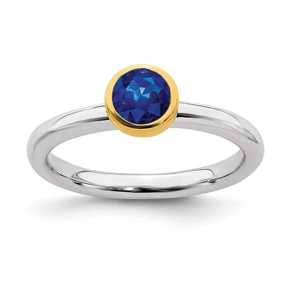 Stackable Expressions Jewelry Sterling Silver Stackable Expressions w/Gold-plated Cr. Sapphire Ring | QSK1883