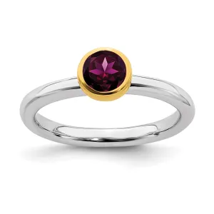 Stackable Expressions Jewelry Sterling Silver Stackable Expressions w/Gold-plated Rhod. Garnet Ring | QSK1880