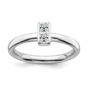 Stackable Expressions Jewelry Sterling Silver Stackable Expressions White Topaz Ring | QSK2115
