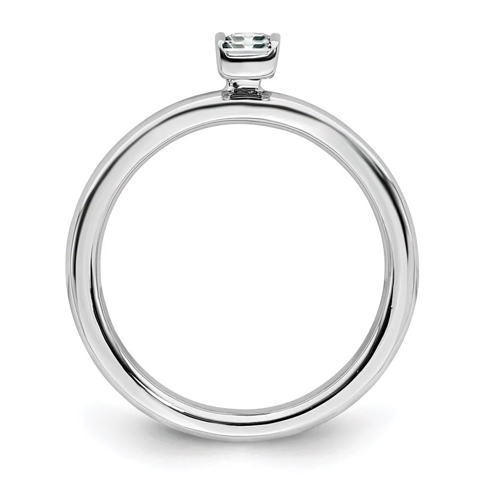 Stackable Expressions Jewelry Sterling Silver Stackable Expressions White Topaz Ring | QSK2115