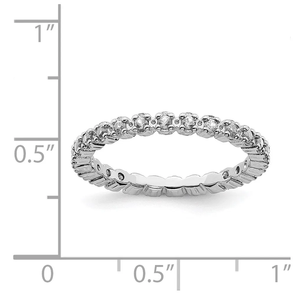 Stackable Expressions Jewelry Sterling Silver Stackable Expressions White Topaz Ring | QSK353