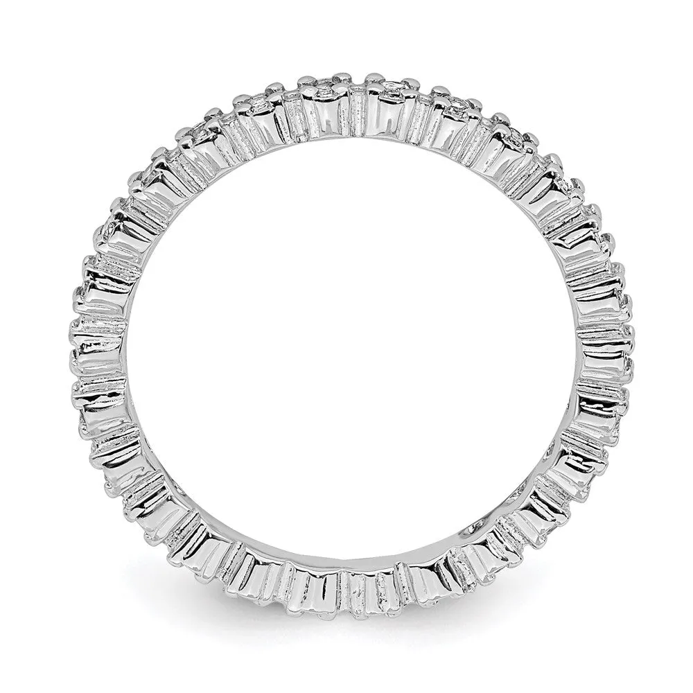 Stackable Expressions Jewelry Sterling Silver Stackable Expressions White Topaz Ring | QSK353