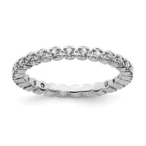 Stackable Expressions Jewelry Sterling Silver Stackable Expressions White Topaz Ring | QSK353