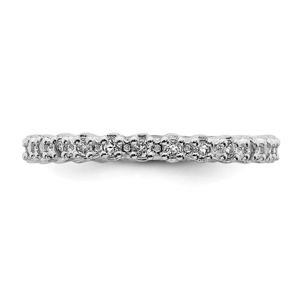 Stackable Expressions Jewelry Sterling Silver Stackable Expressions White Topaz Ring | QSK353