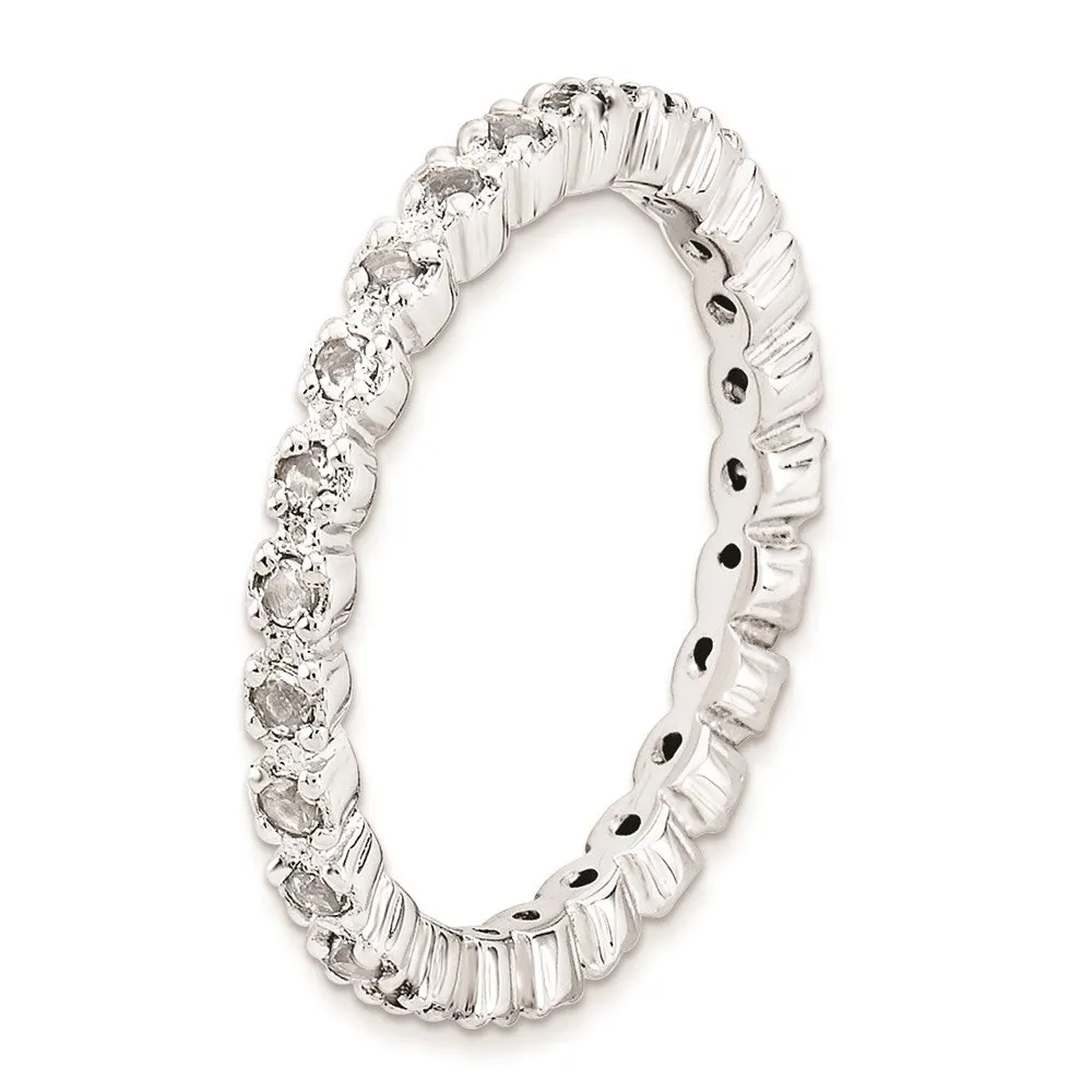 Stackable Expressions Jewelry Sterling Silver Stackable Expressions White Topaz Ring | QSK353
