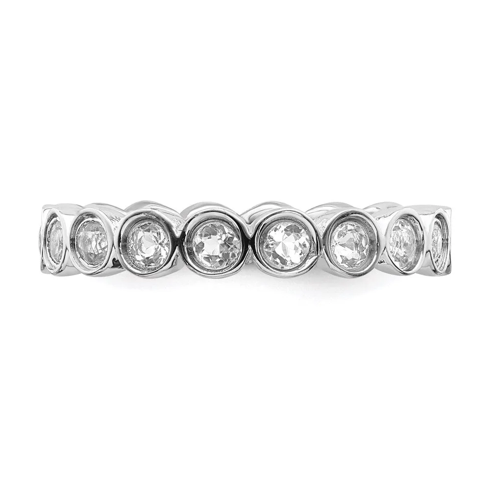 Stackable Expressions Jewelry Sterling Silver Stackable Expressions White Topaz Ring | QSK389