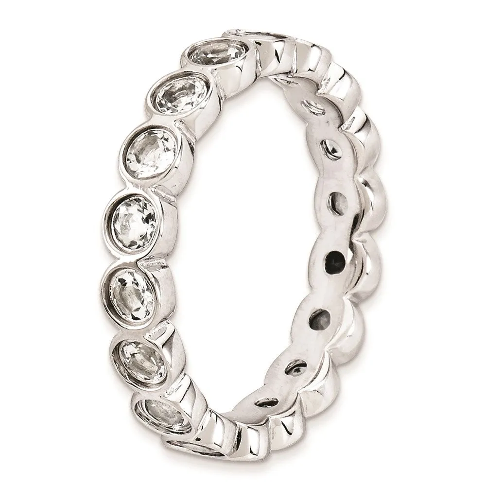 Stackable Expressions Jewelry Sterling Silver Stackable Expressions White Topaz Ring | QSK389