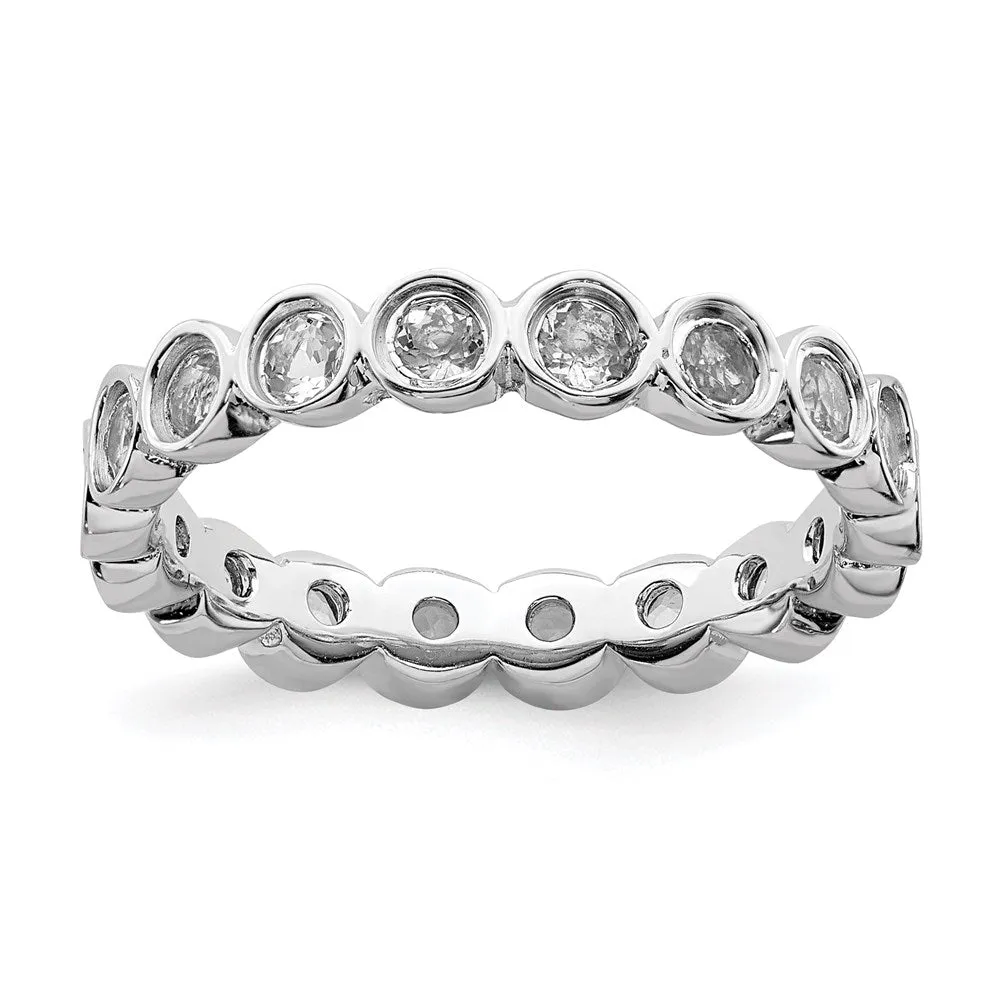 Stackable Expressions Jewelry Sterling Silver Stackable Expressions White Topaz Ring | QSK389