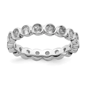 Stackable Expressions Jewelry Sterling Silver Stackable Expressions White Topaz Ring | QSK389