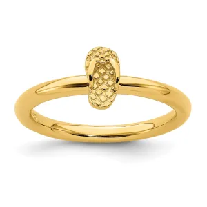 Stackable Expressions Jewelry Sterling Silver Stackable Expressions Yellow-plated Flip Flop Ring | QSK1966