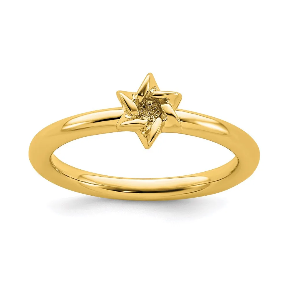 Stackable Expressions Jewelry Sterling Silver Stackable Expressions Yellow-plated Star of David Ring | QSK1949