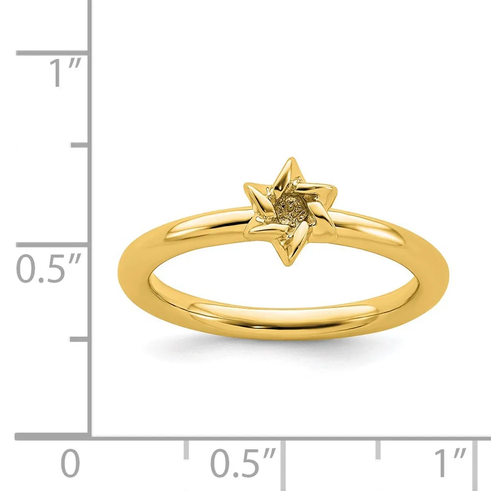 Stackable Expressions Jewelry Sterling Silver Stackable Expressions Yellow-plated Star of David Ring | QSK1949