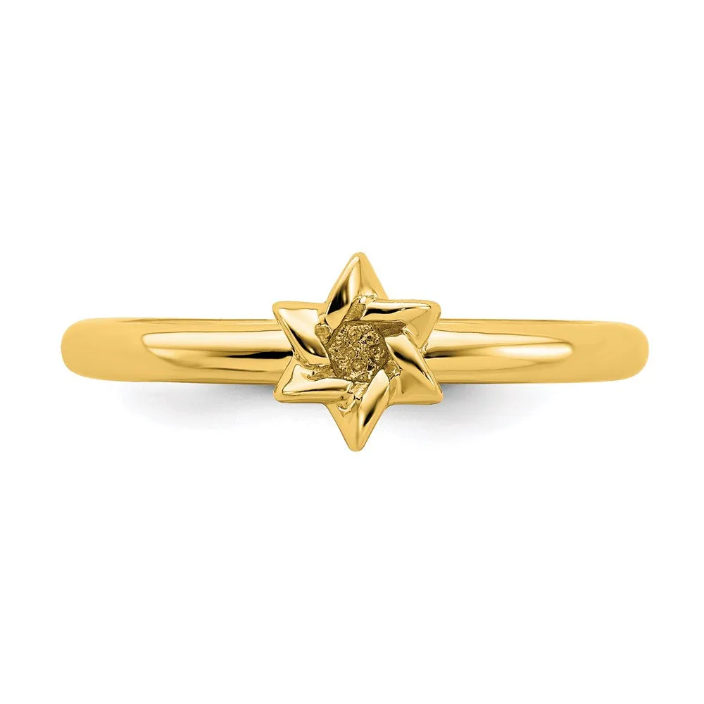 Stackable Expressions Jewelry Sterling Silver Stackable Expressions Yellow-plated Star of David Ring | QSK1949