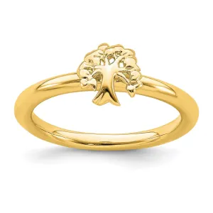 Stackable Expressions Jewelry Sterling Silver Stackable Expressions Yellow-plated Tree Ring | QSK1976