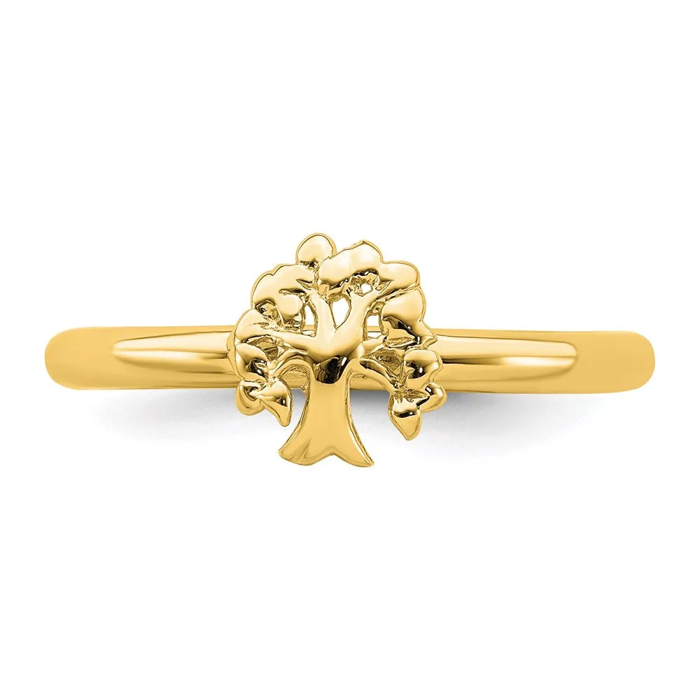 Stackable Expressions Jewelry Sterling Silver Stackable Expressions Yellow-plated Tree Ring | QSK1976