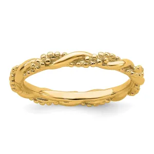 Stackable Expressions Jewelry Sterling Silver Stackable Expressions Yellow-plated Twist Ring | QSK2002