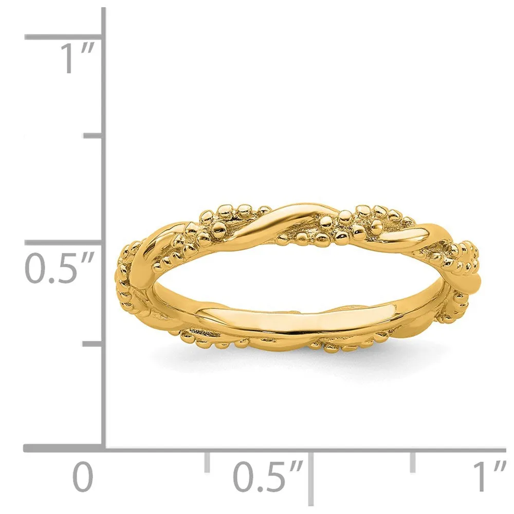 Stackable Expressions Jewelry Sterling Silver Stackable Expressions Yellow-plated Twist Ring | QSK2002