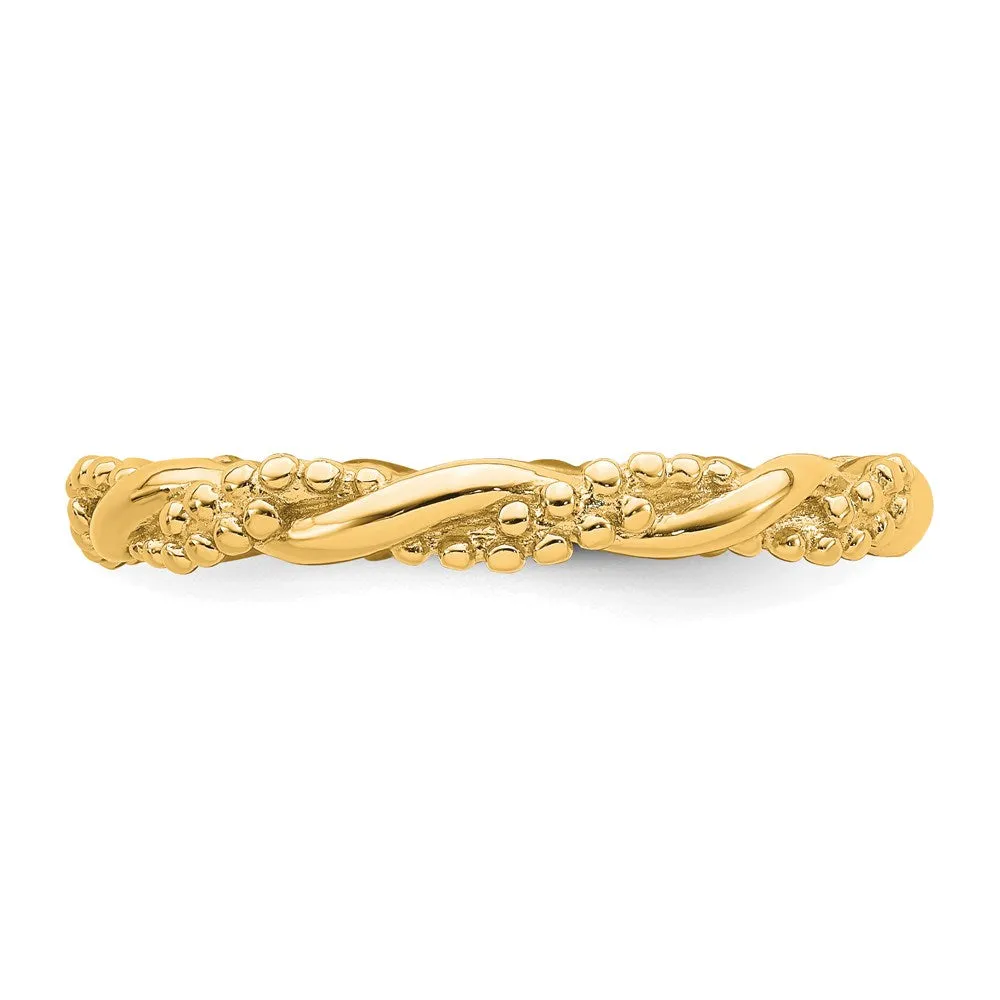 Stackable Expressions Jewelry Sterling Silver Stackable Expressions Yellow-plated Twist Ring | QSK2002