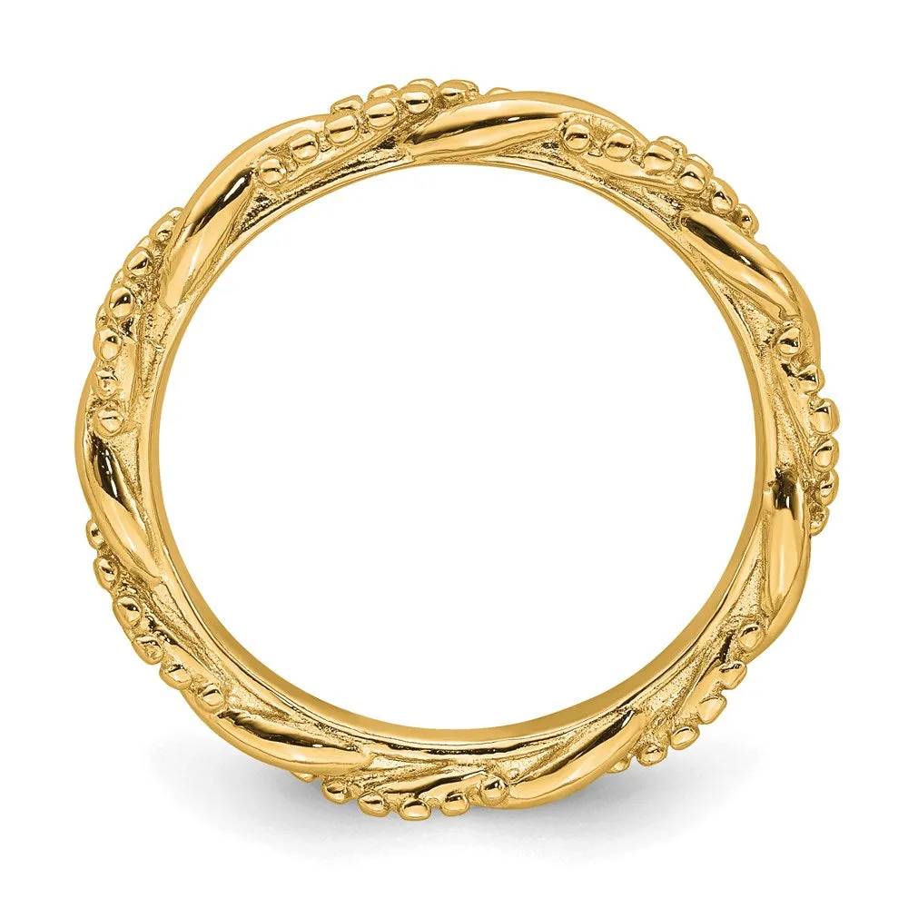 Stackable Expressions Jewelry Sterling Silver Stackable Expressions Yellow-plated Twist Ring | QSK2002