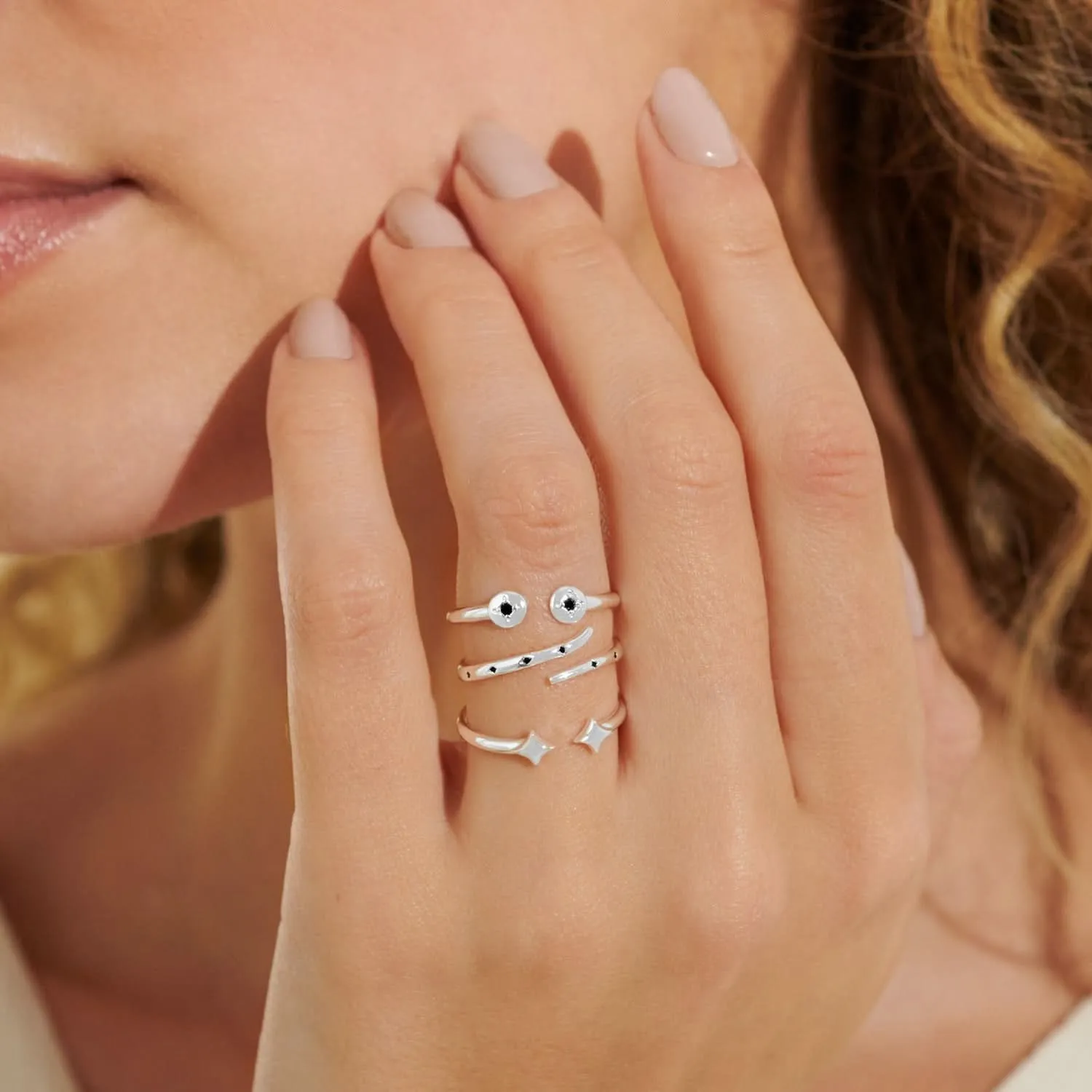 Stacks Of Style Set Of 3 Rings Silver Gem Silver Plated 7827 Joma Jewellery