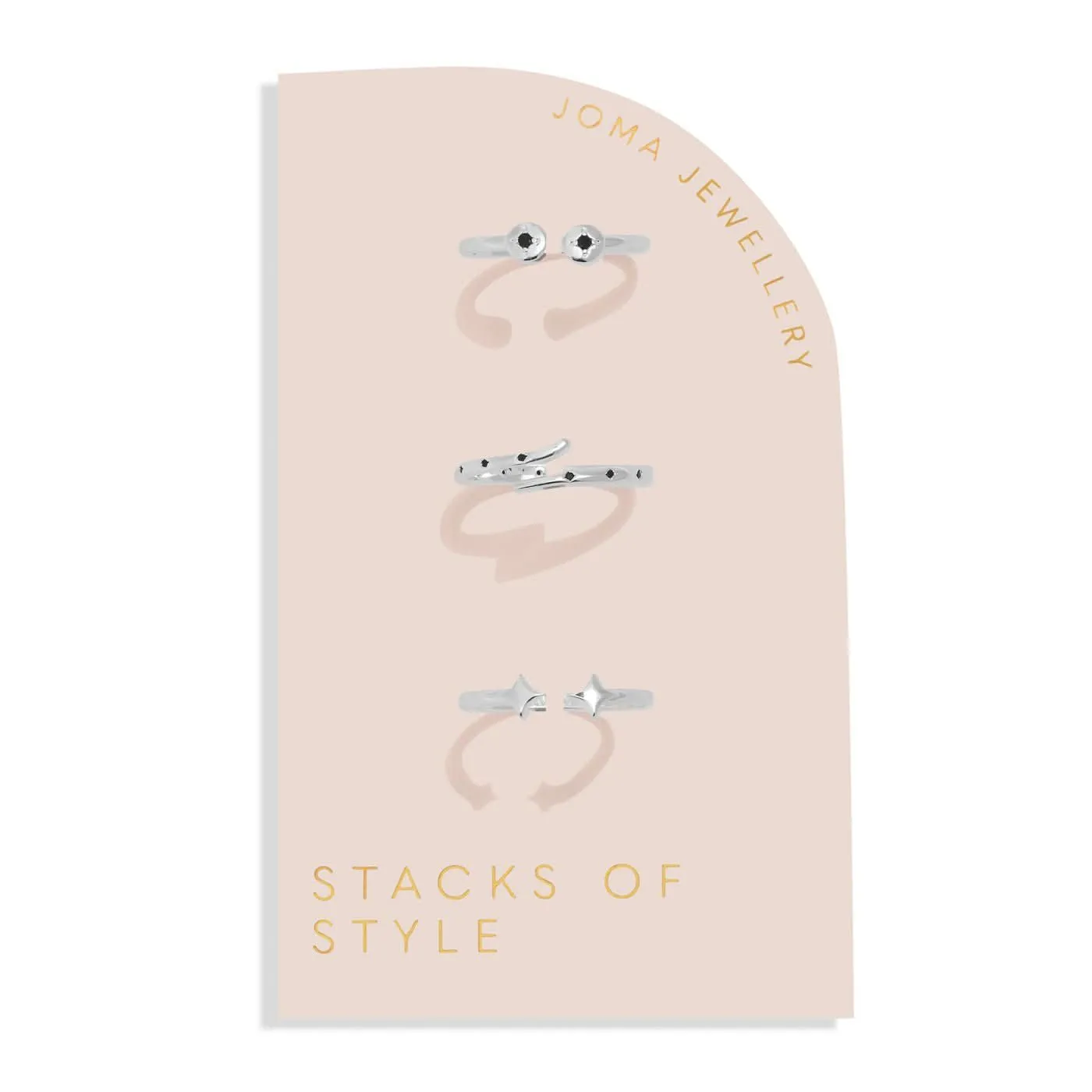 Stacks Of Style Set Of 3 Rings Silver Gem Silver Plated 7827 Joma Jewellery