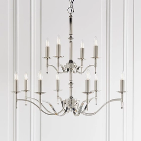 Stanford 12 Light Polished Nickel Finish Chandelier simple ceiling design light