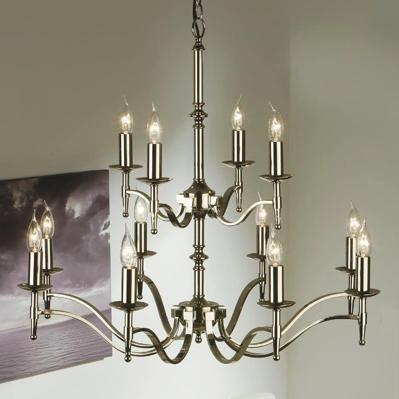 Stanford 12 Light Polished Nickel Finish Chandelier