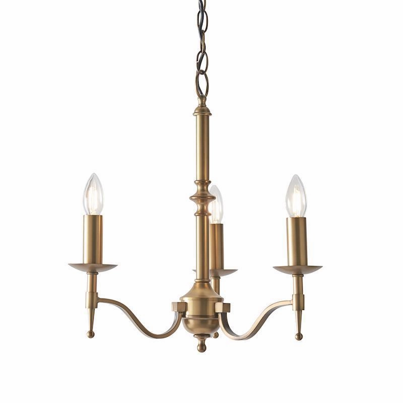 Stanford 3 Light Antique Brass Finish Chandelier