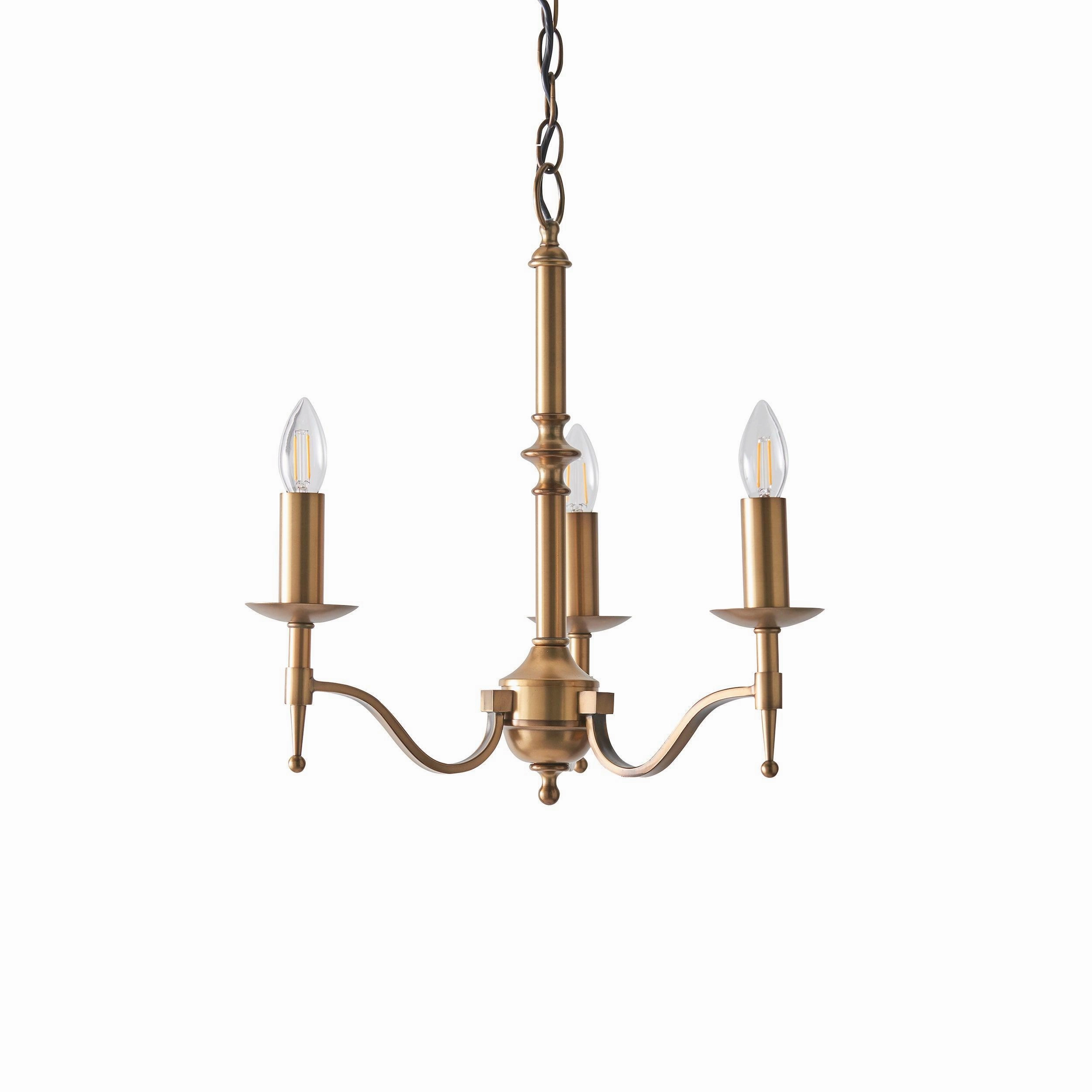 Stanford 3 Light Antique Brass Finish Chandelier