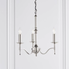 Stanford 3 Light Polished Nickel Finish Chandelier simple ceiling design light