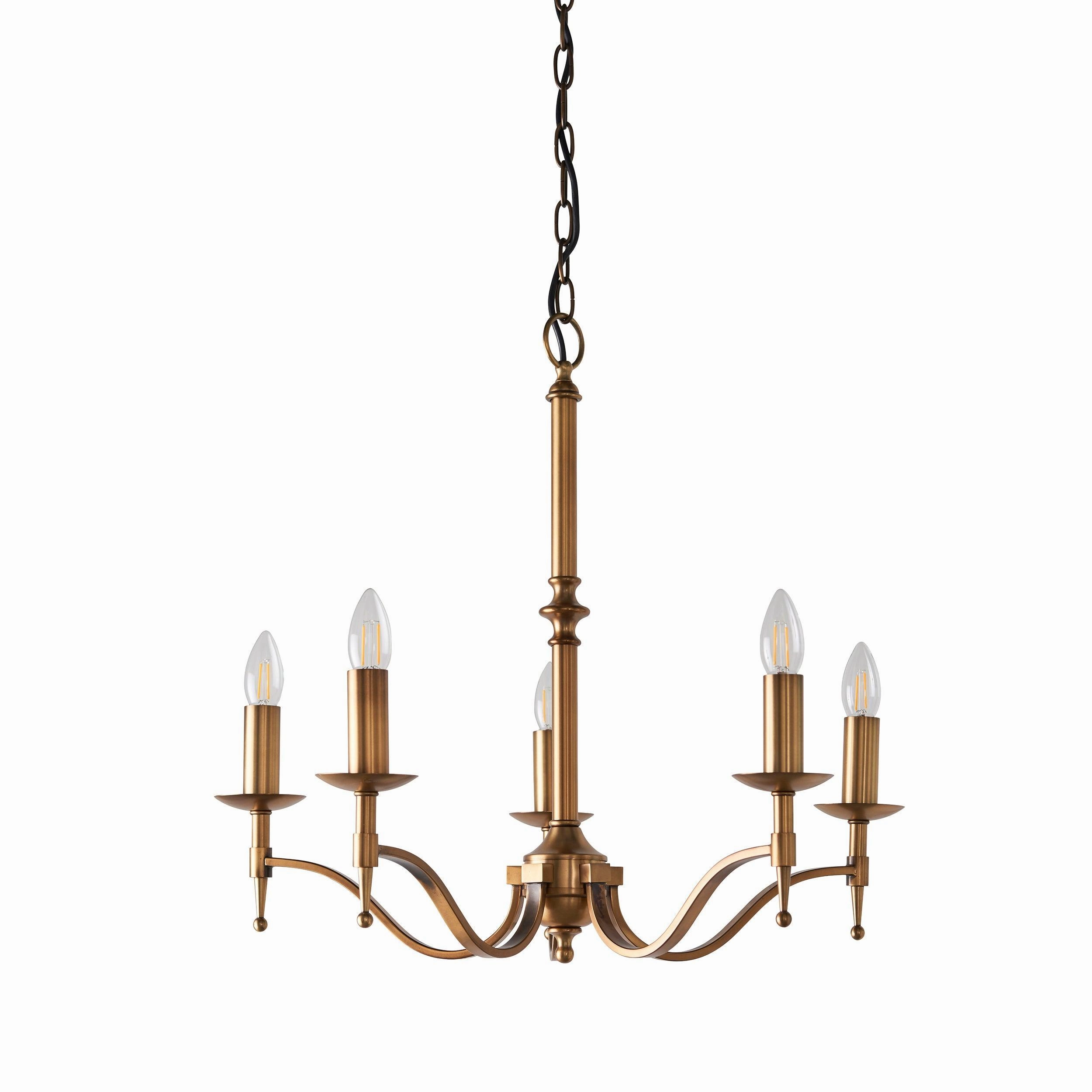 Stanford 5 Light Antique Brass Finish Chandelier