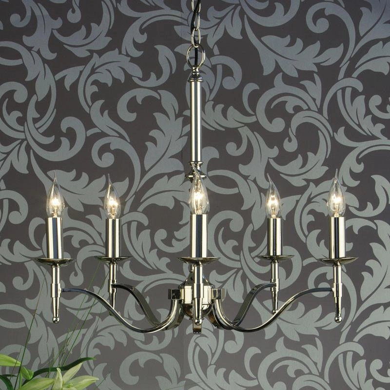 Stanford 5 Light Polished Nickel Finish Chandelier