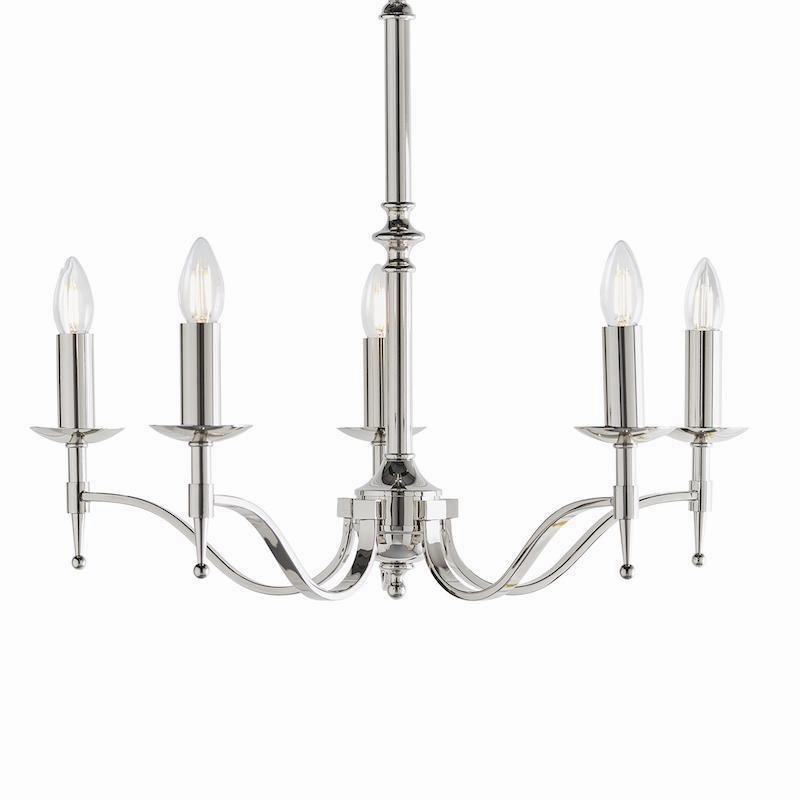 Stanford 5 Light Polished Nickel Finish Chandelier