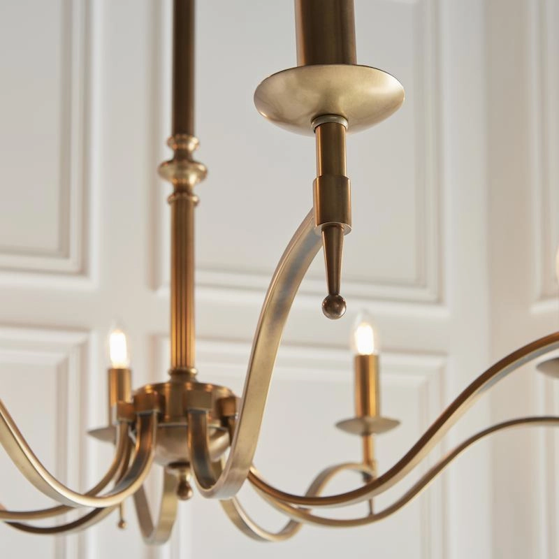 Stanford 8 Light Antique Brass Finish Chandelier