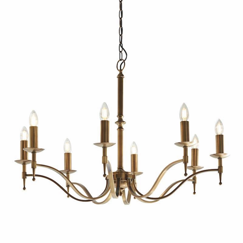 Stanford 8 Light Antique Brass Finish Chandelier