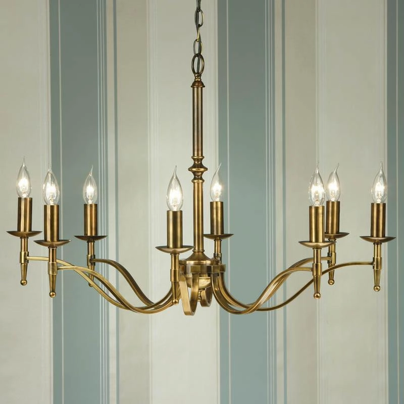 Stanford 8 Light Antique Brass Finish Chandelier