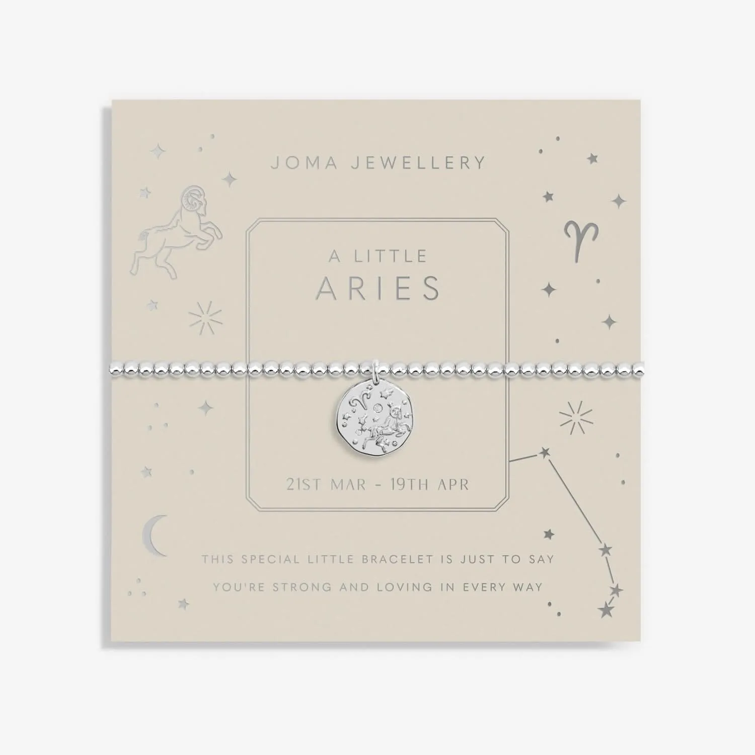 Star Sign A Little Aries Silver Plated Bracelet 7444 Joma Jewellery