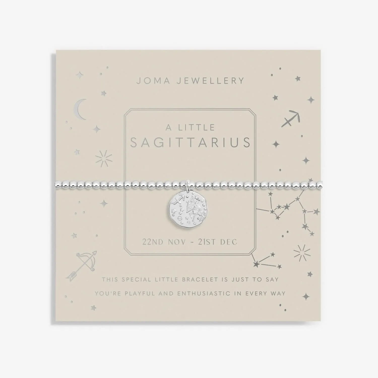 Star Sign A Little Sagittarius Silver Plated Bracelet 7440 Joma Jewellery