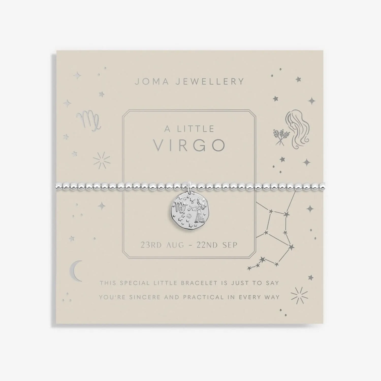 Star Sign A Little Virgo Silver Plated Bracelet 7437 Joma Jewellery